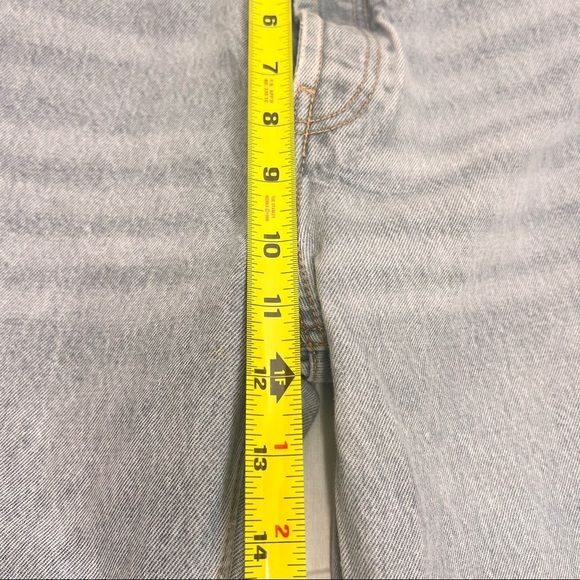 ZARA Womens High Rise Straight Leg Raw hem Distress Washed Jean Sz 6 -26”x26” - Picture 7 of 10